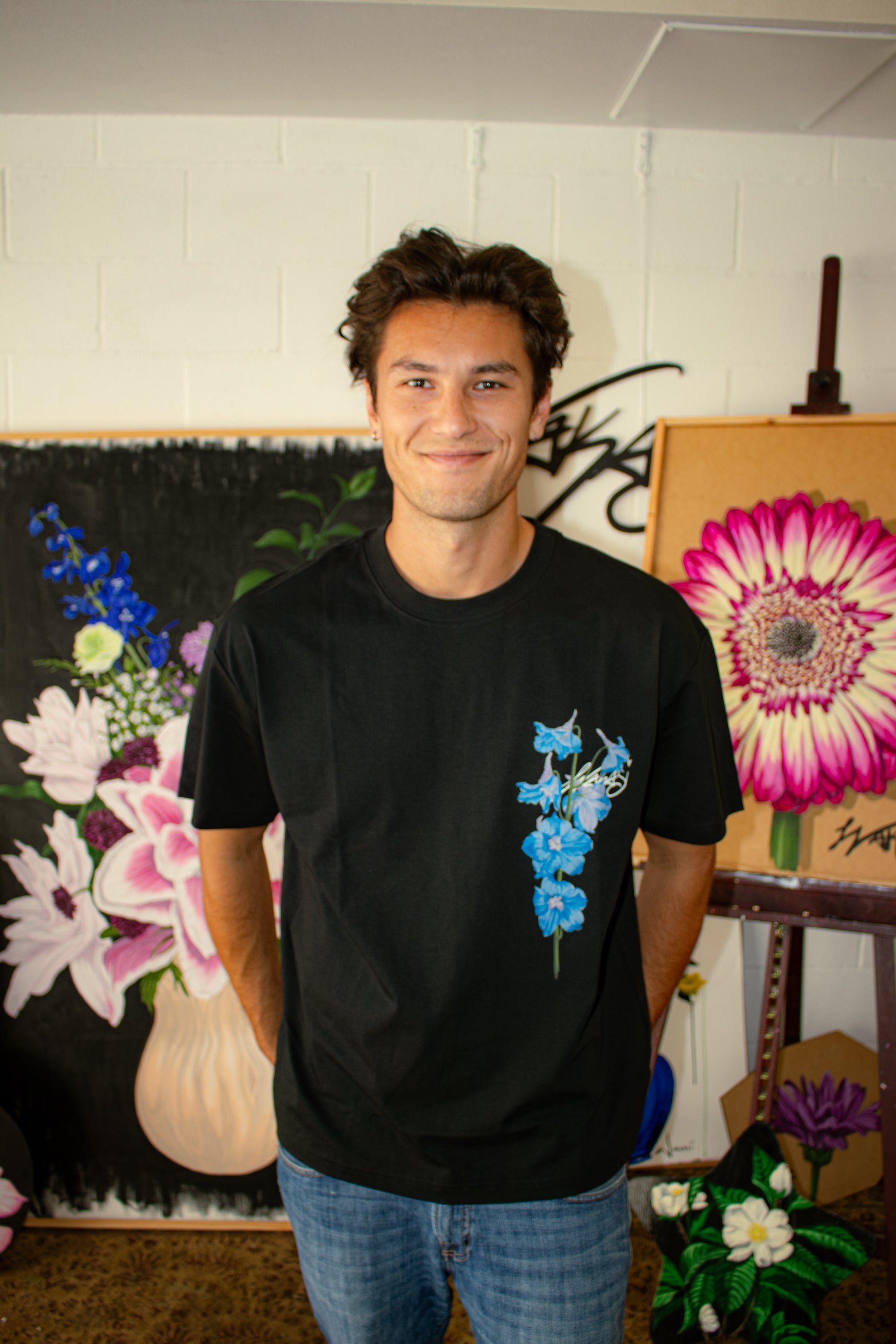 Delphinium Black Tee