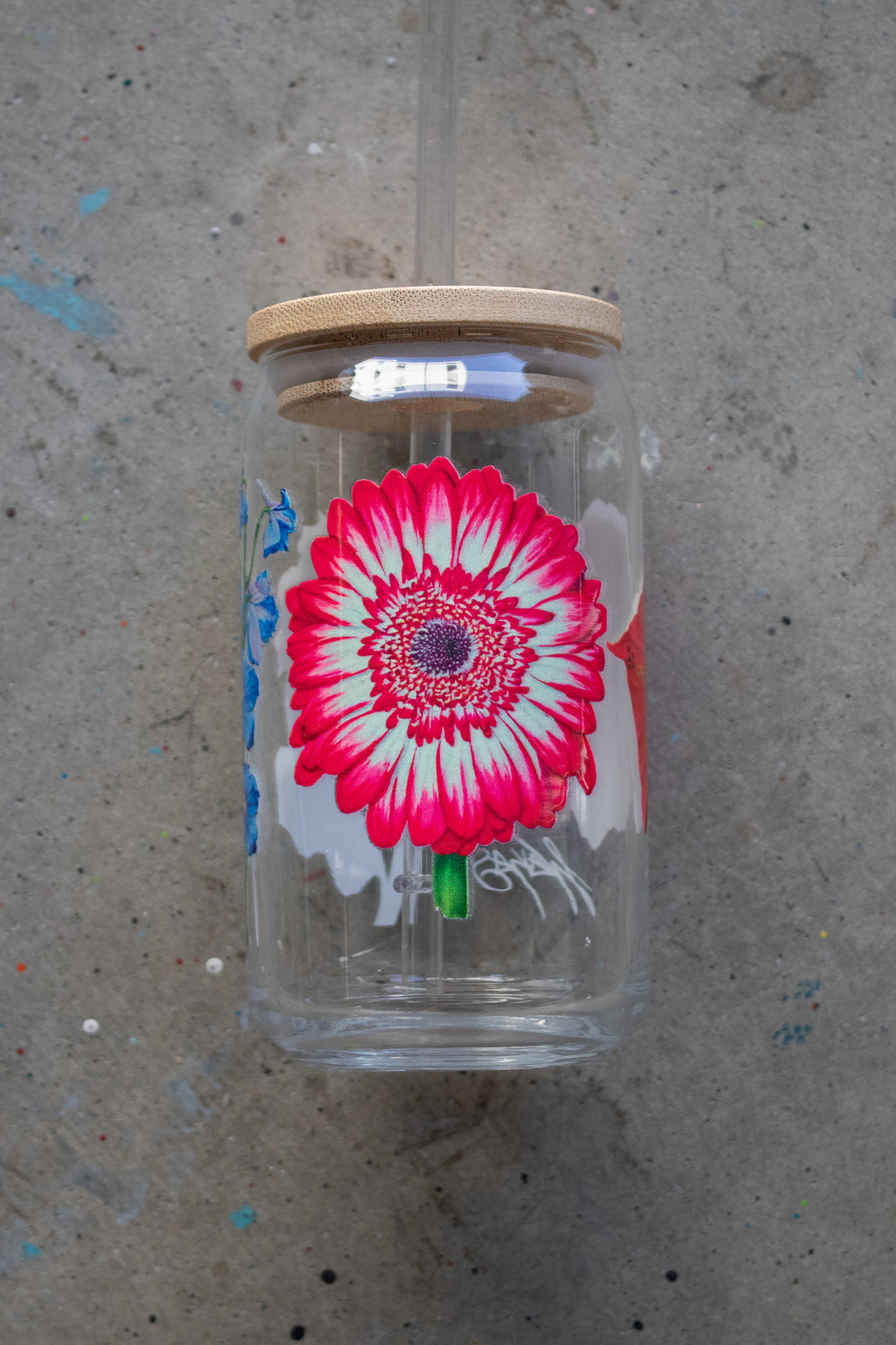 Flower Collection Glass Cup for IVL's, water, etc, 16oz